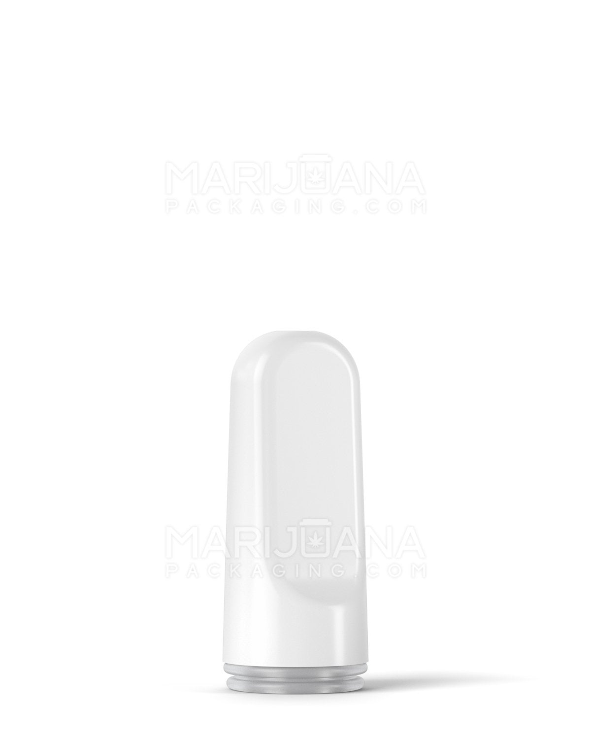 AVD Flat Vape Mouthpiece for GoodCarts Glass Cartridges | White Ceramic - Screw On | Sample - 2