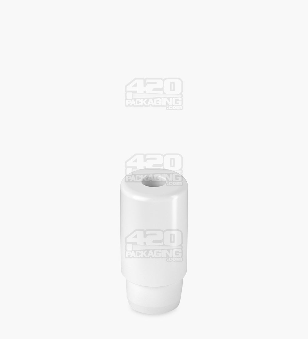 AVD | Barrel Vape Mouthpiece for Plastic Cartridges | White Plastic - Press On - 100 Count