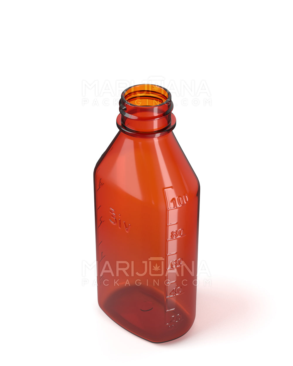 Child Resistant | Push Down & Turn Plastic Syrup Bottles w/ Oral Adapters | 4oz - Amber - 200 Count - 8