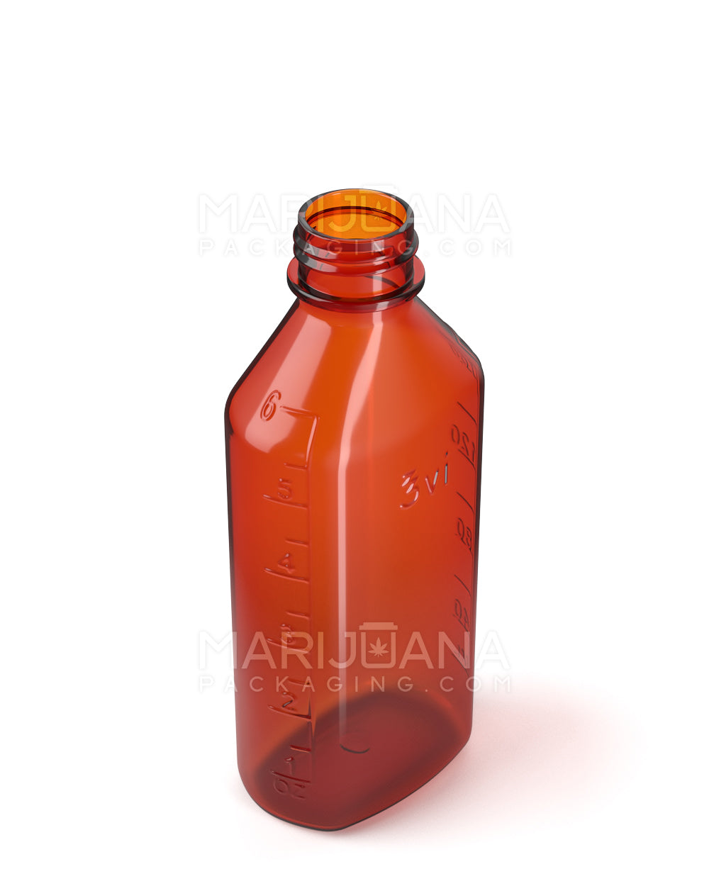 Child Resistant | Push Down & Turn Plastic Syrup Bottles | 6oz - Amber - 100 Count - 7