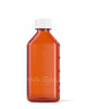 Child Resistant | Push Down & Turn Plastic Syrup Bottles | 6oz - Amber - 100 Count