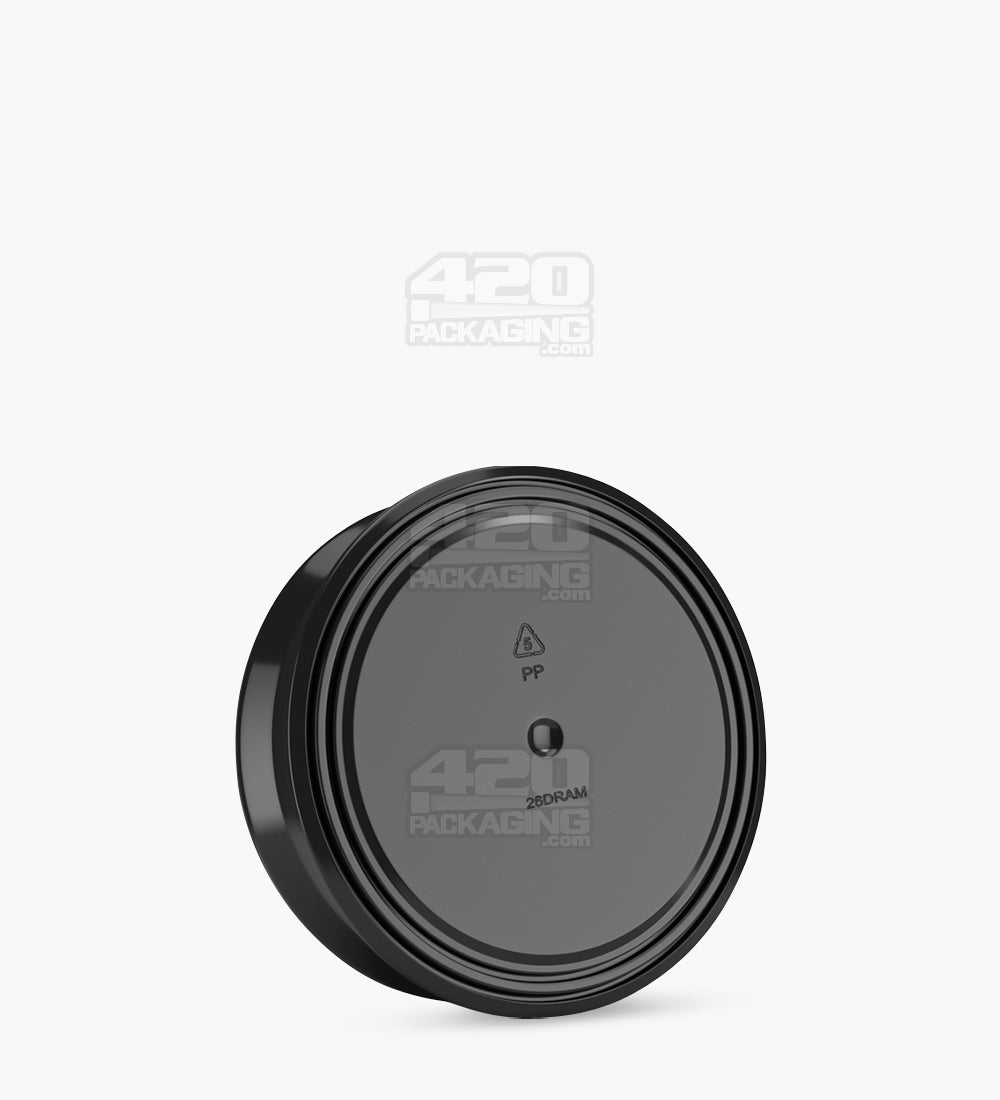 Child Resistant | Pop Can Flower Container w/ Frosted Lid Cover | 26 Dram - Black - 100 Count