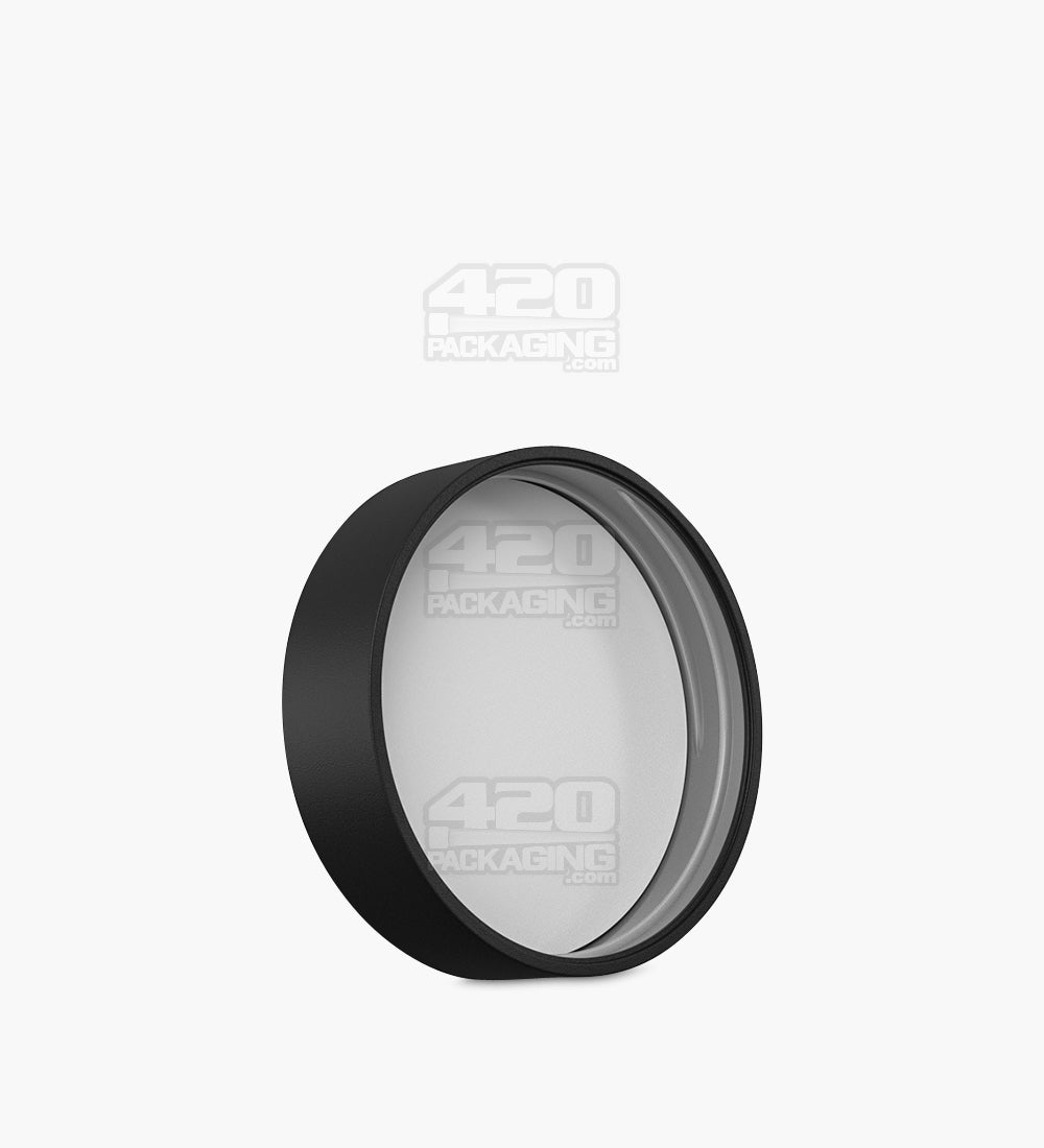 Child Resistant | Smooth Push Down & Turn Plastic Caps w/ Foam Liner | 53mm - Matte Black - 100 Count