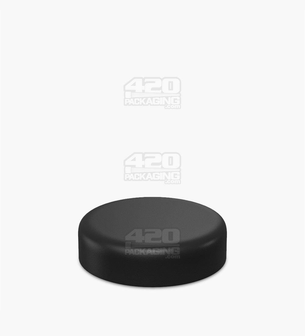 Child Resistant | Round Push Down & Turn Plastic PCR Caps w/ Foam Liner | 53mm - Matte Black - 100 Count