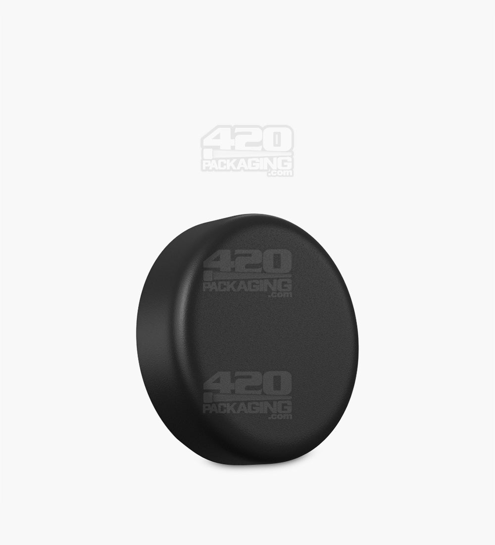 Child Resistant | Round Push Down & Turn Plastic PCR Caps w/ Foam Liner | 53mm - Matte Black - 100 Count