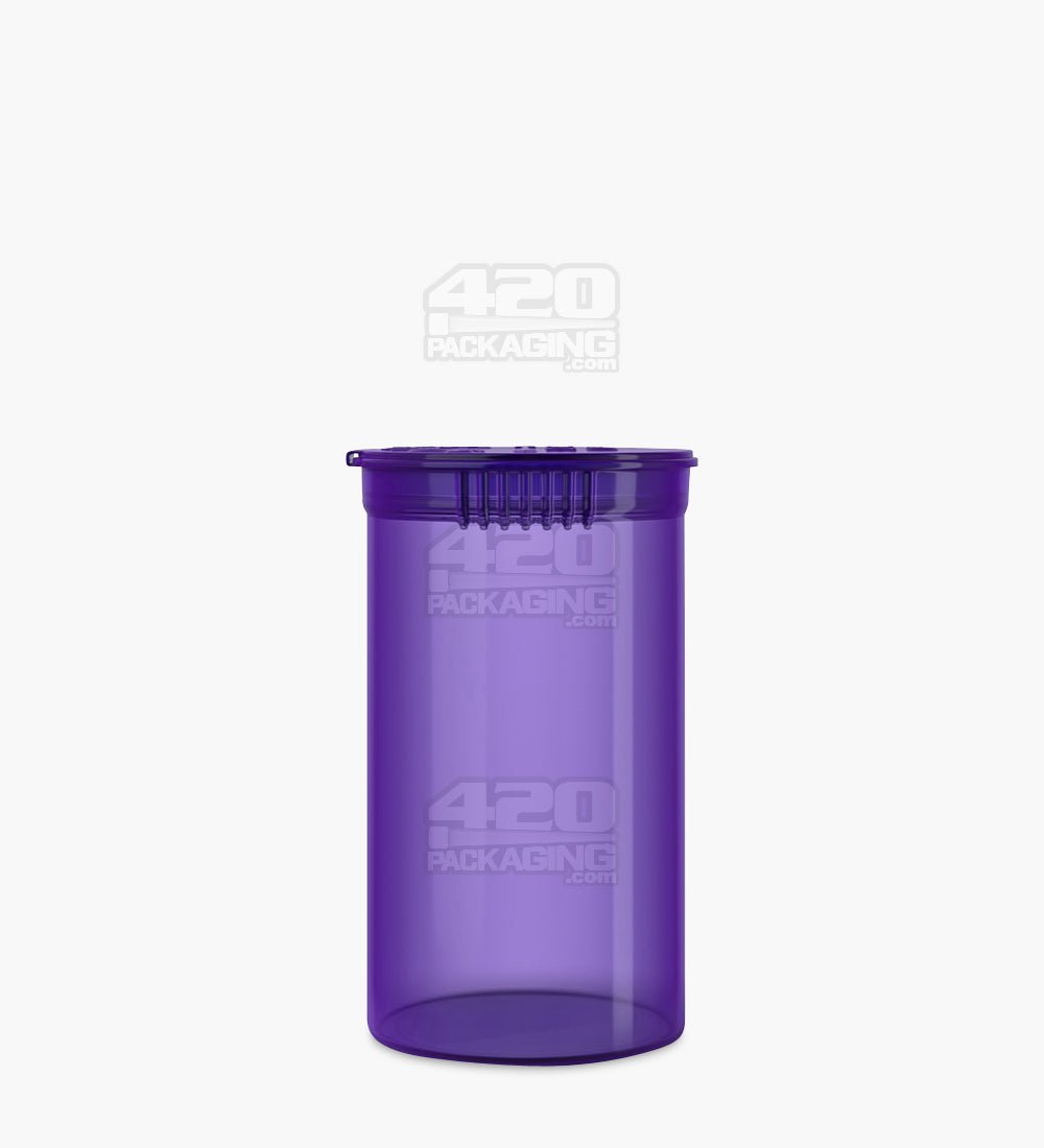 69mm Purple Child Resistant Transparent Pop Top Bottles 225/Box - 2