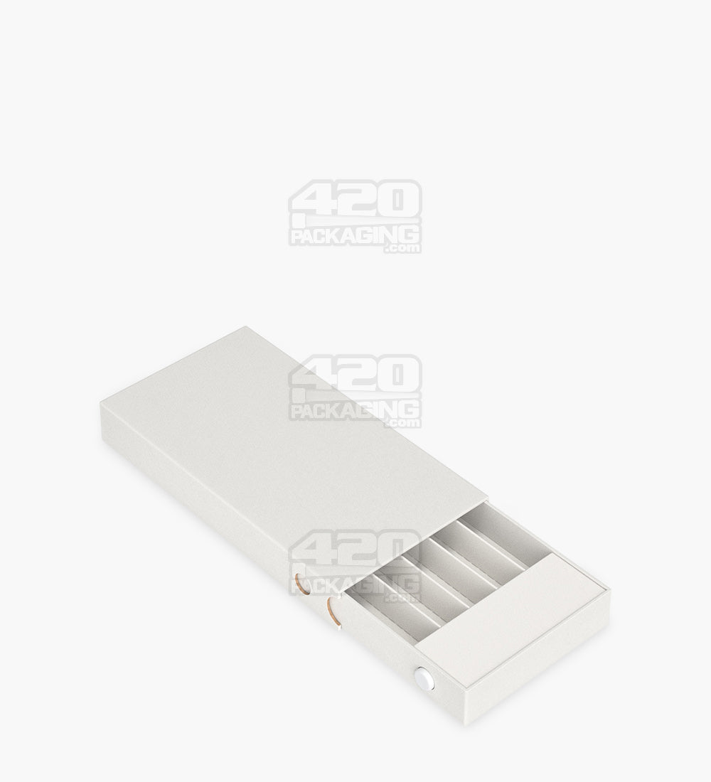 145mm Slim Recyclable White Cardboard Child Resistant Joint Container With Press Button 100/Box - 3