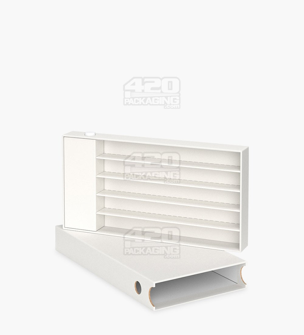 145mm Slim Recyclable White Cardboard Child Resistant Joint Container With Press Button 100/Box - 6