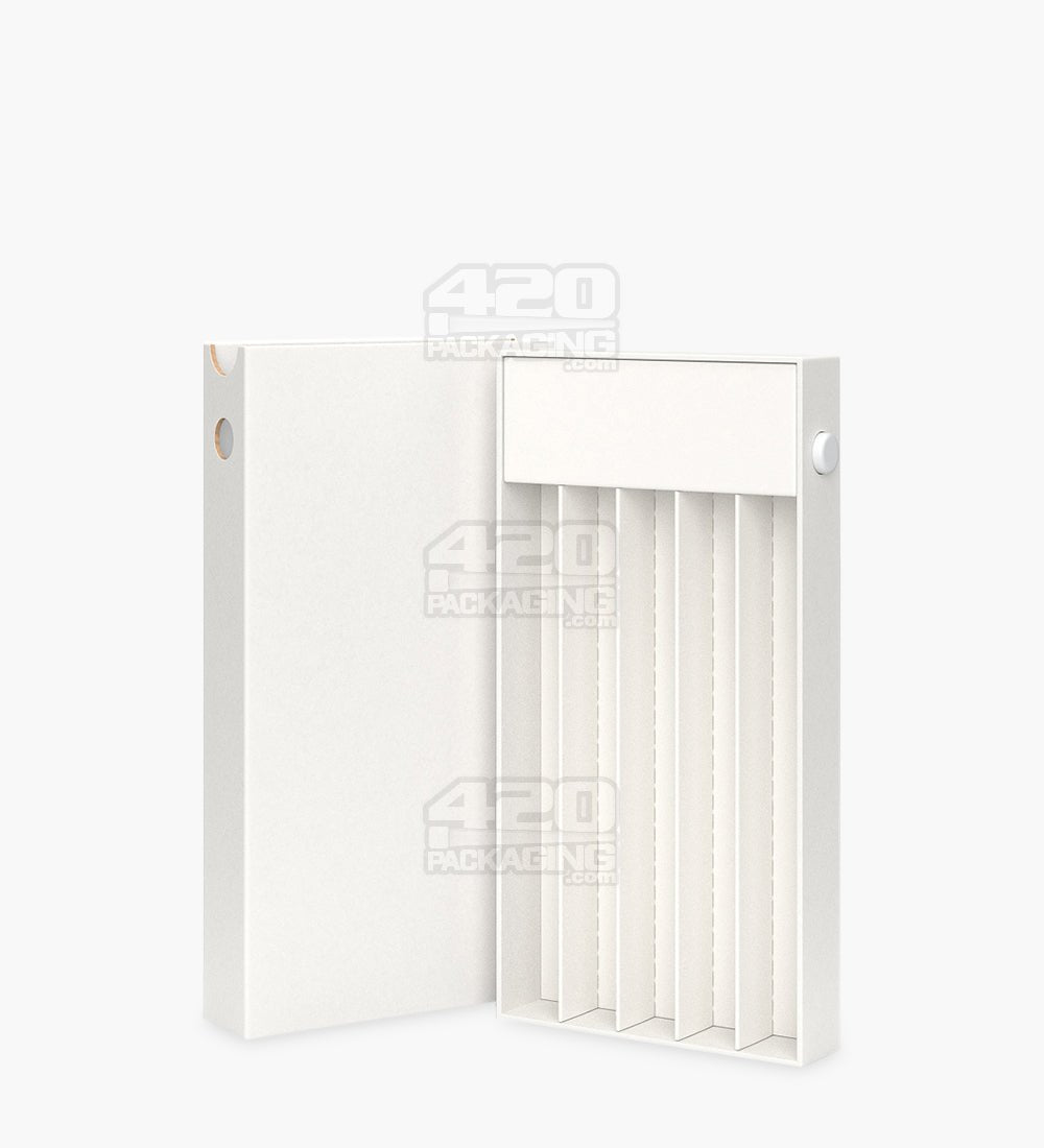 145mm Slim Recyclable White Cardboard Child Resistant Joint Container With Press Button 100/Box - 7