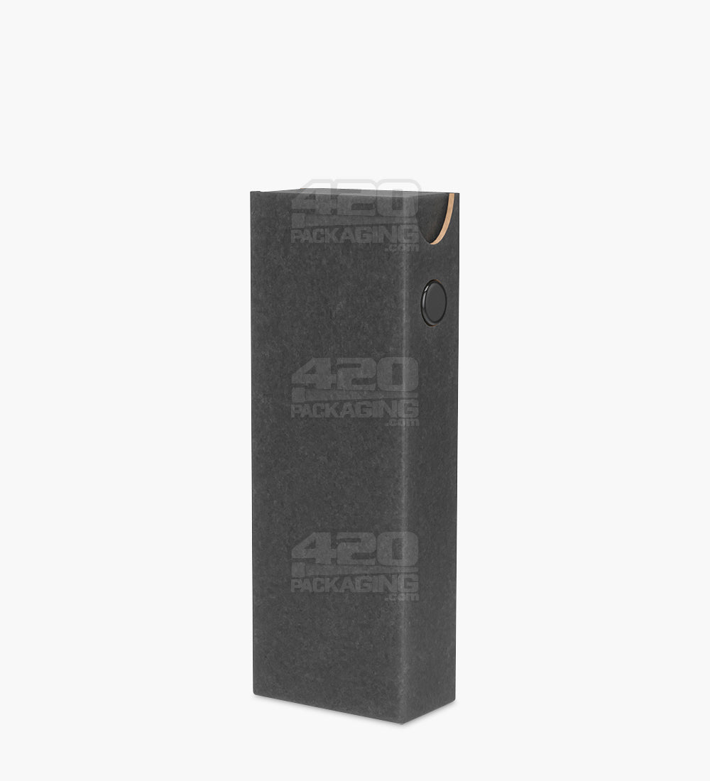 Child Resistant & Sustainable | 100% Recyclable Slim Cardboard Vape Cartridge Box w/ Press Button & Foam Insert | 100mm - Black - 100 Count