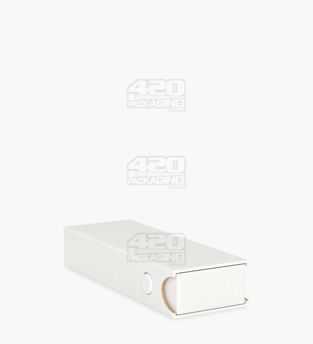 Child Resistant & Sustainable | 100% Recyclable Slim Cardboard Vape Cartridge Box w/ Press Button & Foam Insert | 100mm - White - 100 Count