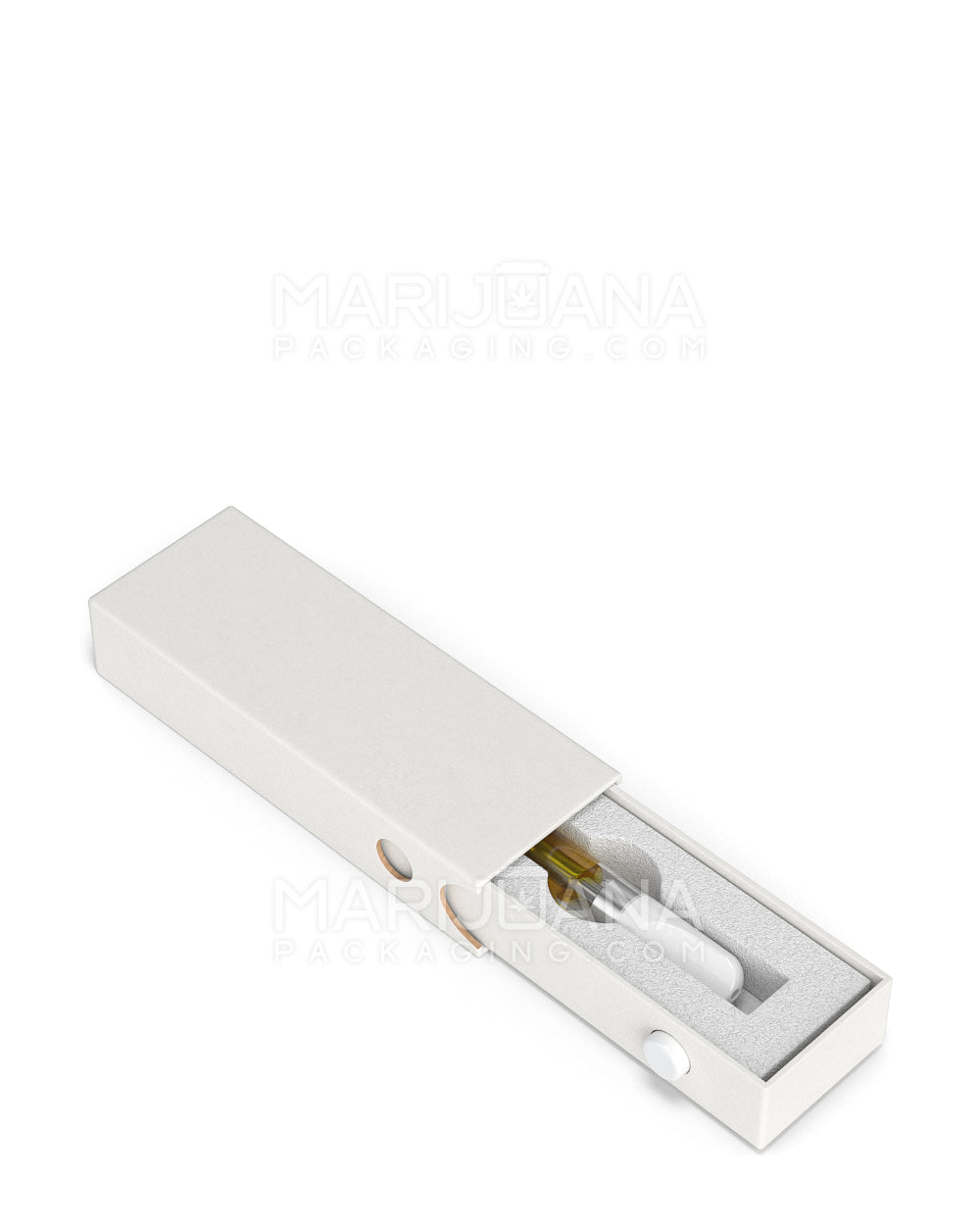 Child Resistant & Sustainable | 100% Recyclable Slim Cardboard Vape Cartridge Box w/ Press Button & Foam Insert | 100mm - White - 100 Count - 2