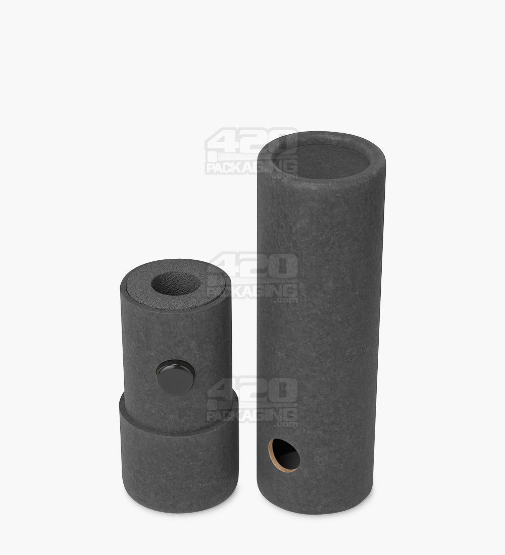 Child Resistant & Sustainable | 100% Recyclable Cardboard Vape Cartridge Tube w/ Press Button | 95mm - Black - 100 Count