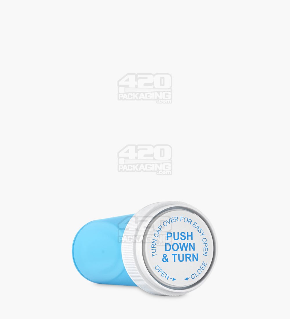 103mm Child Resistant Blue Reversible Cap Vials 190/Box - 6