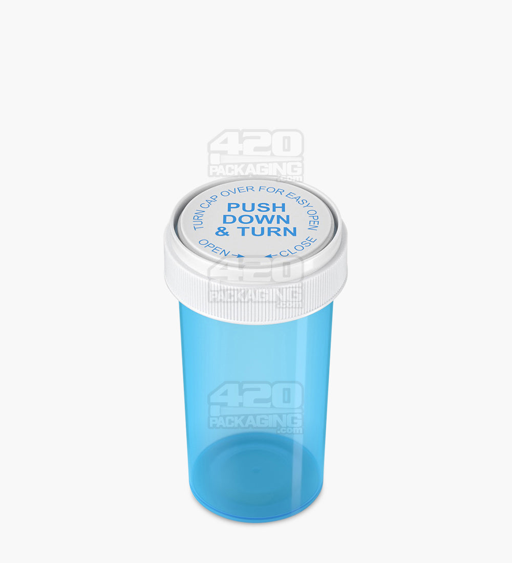 Child Resistant | Blue Reversible Cap Vials | 40dr - 10g - 150 Count