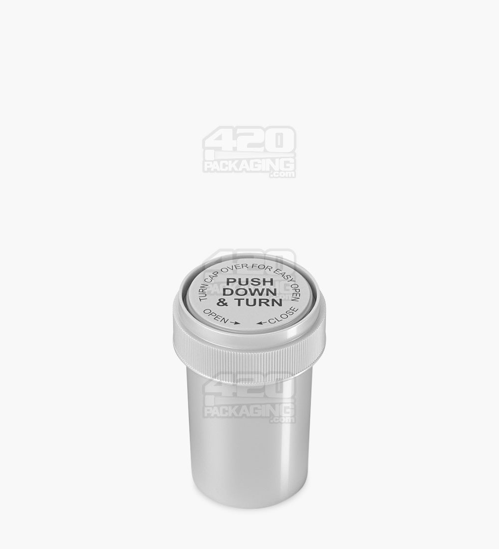Child Resistant | Opaque Silver Reversible Cap Vials | 20dr - 3.5g - 240 Count