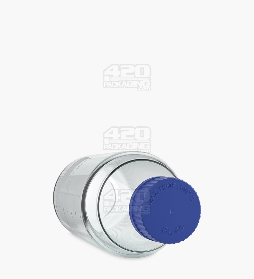 45mm Glass Reagent Lab Bottle w/ Blue Screw Top Cap - 1000ml - 24/Box - 11