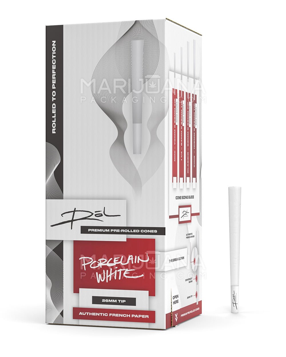 RōL | 98 Special Size Pre-Rolled Cones | 98mm - Porcelain White Paper - 800 Count - 1