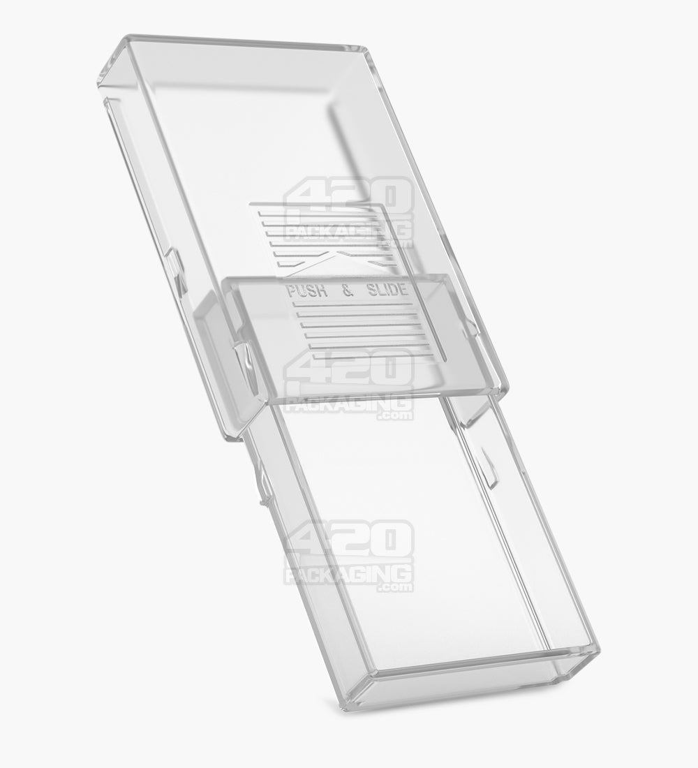 Child Resistant | Push & Slide Shatter Box Concentrate Container | 61mm x 42mm - Clear Plastic - 250 Count