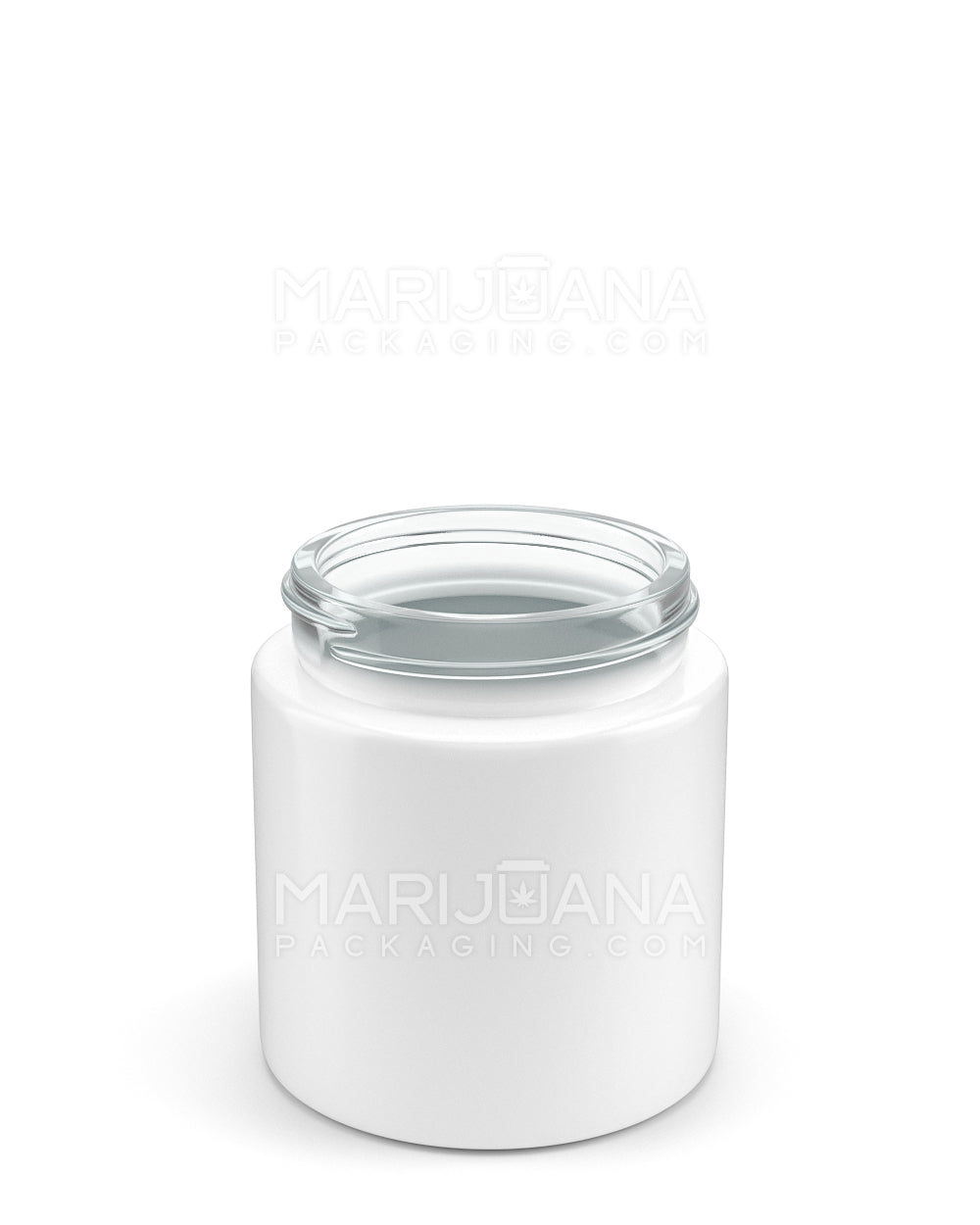 Straight Sided Glossy White Glass Jars | 50mm - 3oz - 100 Count - 2
