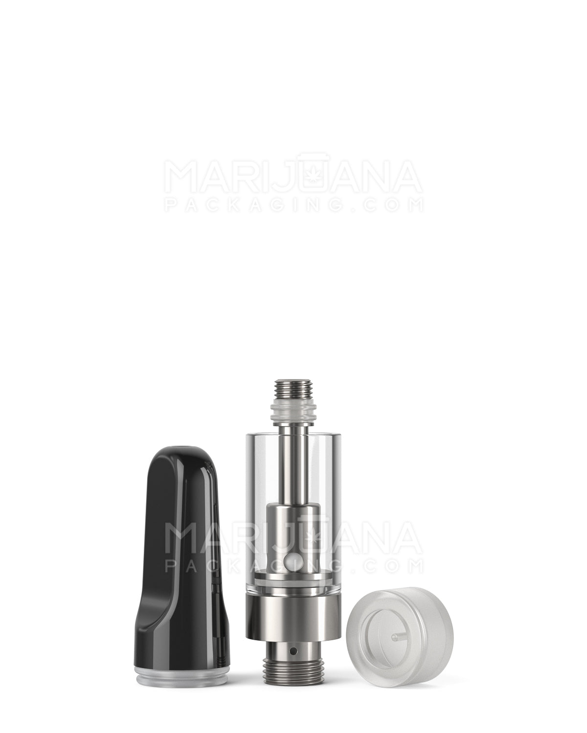 CCELL | Liquid6 Reactor Glass Vape Cartridge with Black Ceramic Mouthpiece | 0.5mL - Screw On - 100 Count - 8