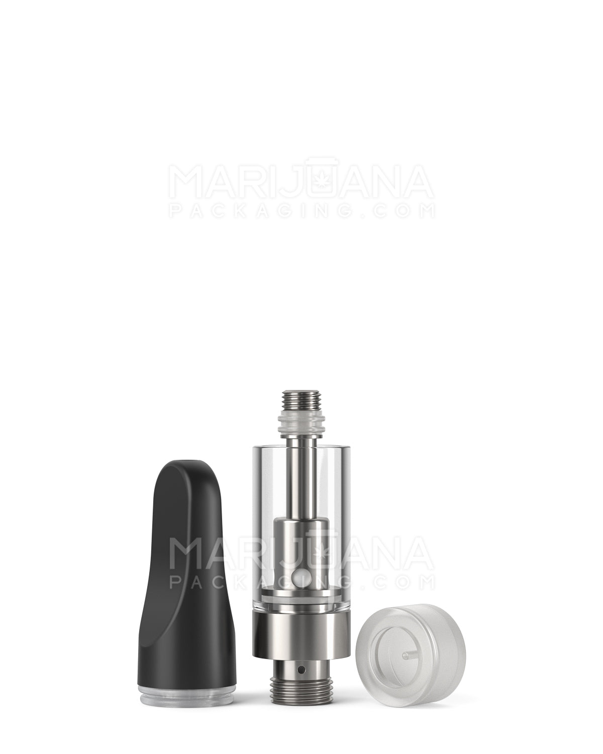 CCELL | Liquid6 Reactor Glass Vape Cartridge with Black Plastic Mouthpiece | 0.5mL - Screw On - 100 Count - 5