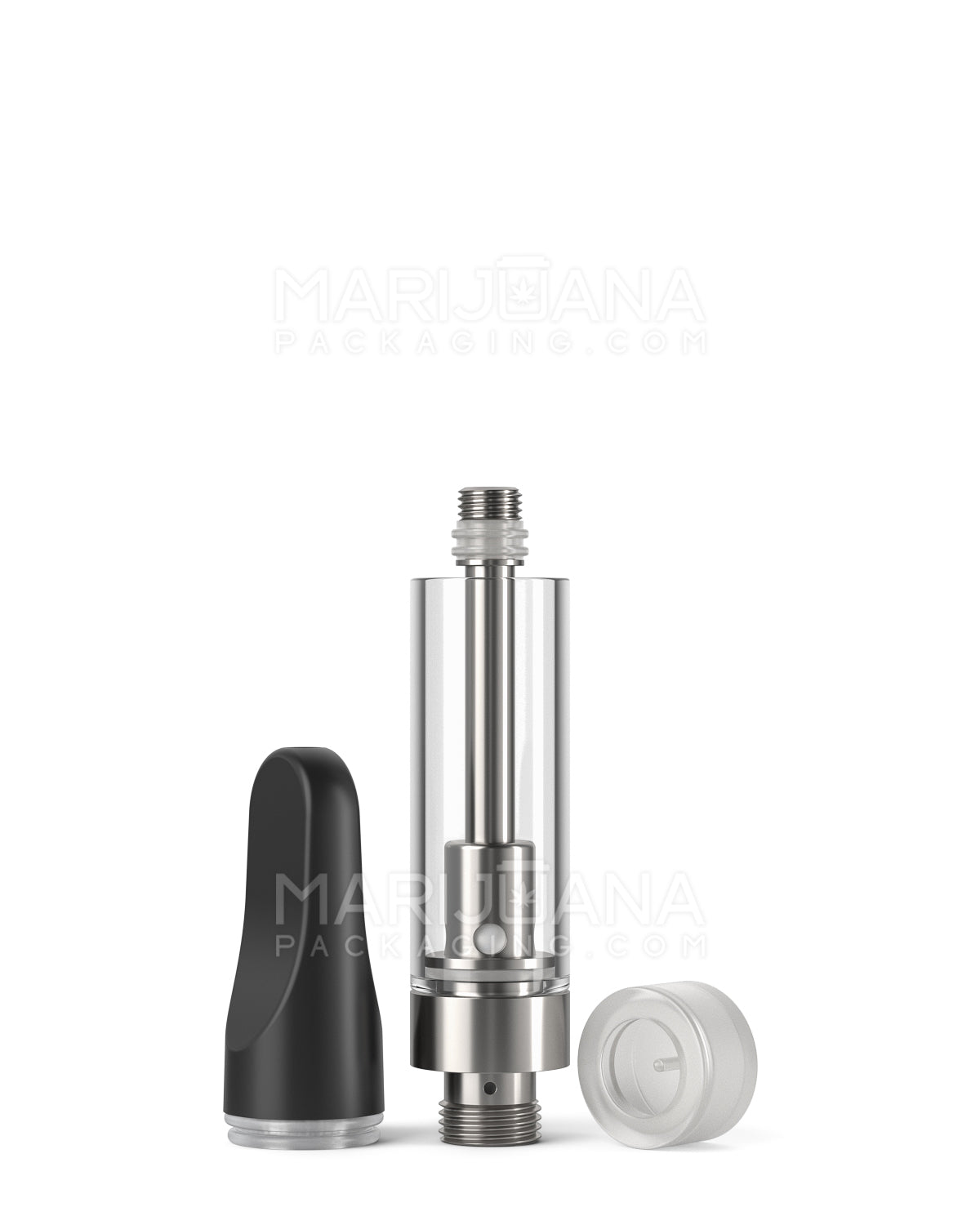 CCELL | Liquid6 Reactor Glass Vape Cartridge with Black Plastic Mouthpiece | 1mL - Screw On - 100 Count - 5