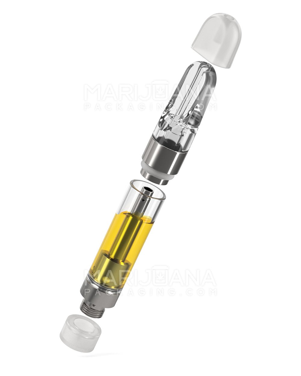 Ceramic Core Glass Vape Cartridge with Flat Clear Plastic Mouthpiece | 1mL - Press On - 1600 Count - 8