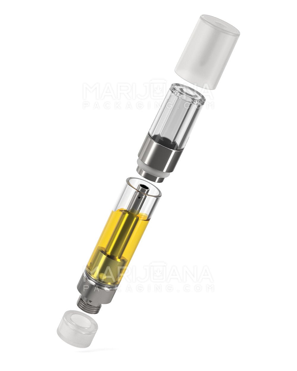 Ceramic Core Glass Vape Cartridge with Round Clear Plastic Mouthpiece | 1mL - Press On - 1200 Count - 8