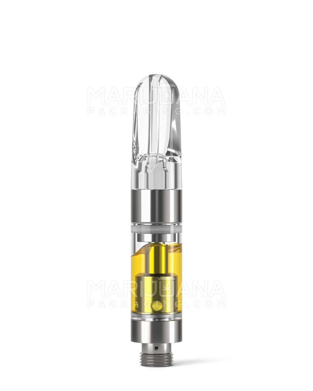 Ceramic Core Glass Vape Cartridge with Flat Clear Plastic Mouthpiece | 0.5mL - Press On - 1600 Count - 2