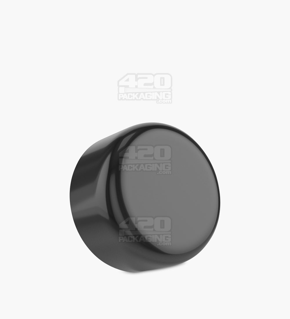 Child Resistant | Dome Push Down & Turn Plastic Caps w/ Foam Liner | 53mm - Glossy Black - 80 Count