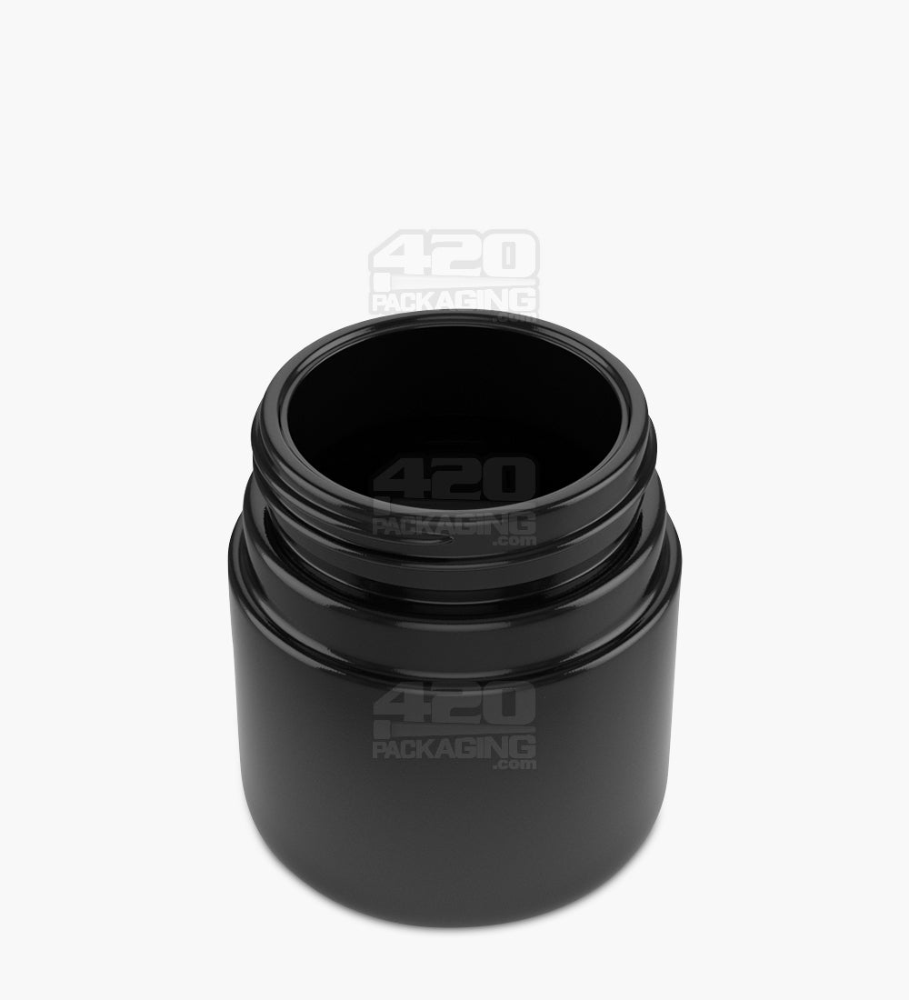 Straight Sided Glossy Black UV Resistant Glass Jars | 53mm - 3oz - 80 Count