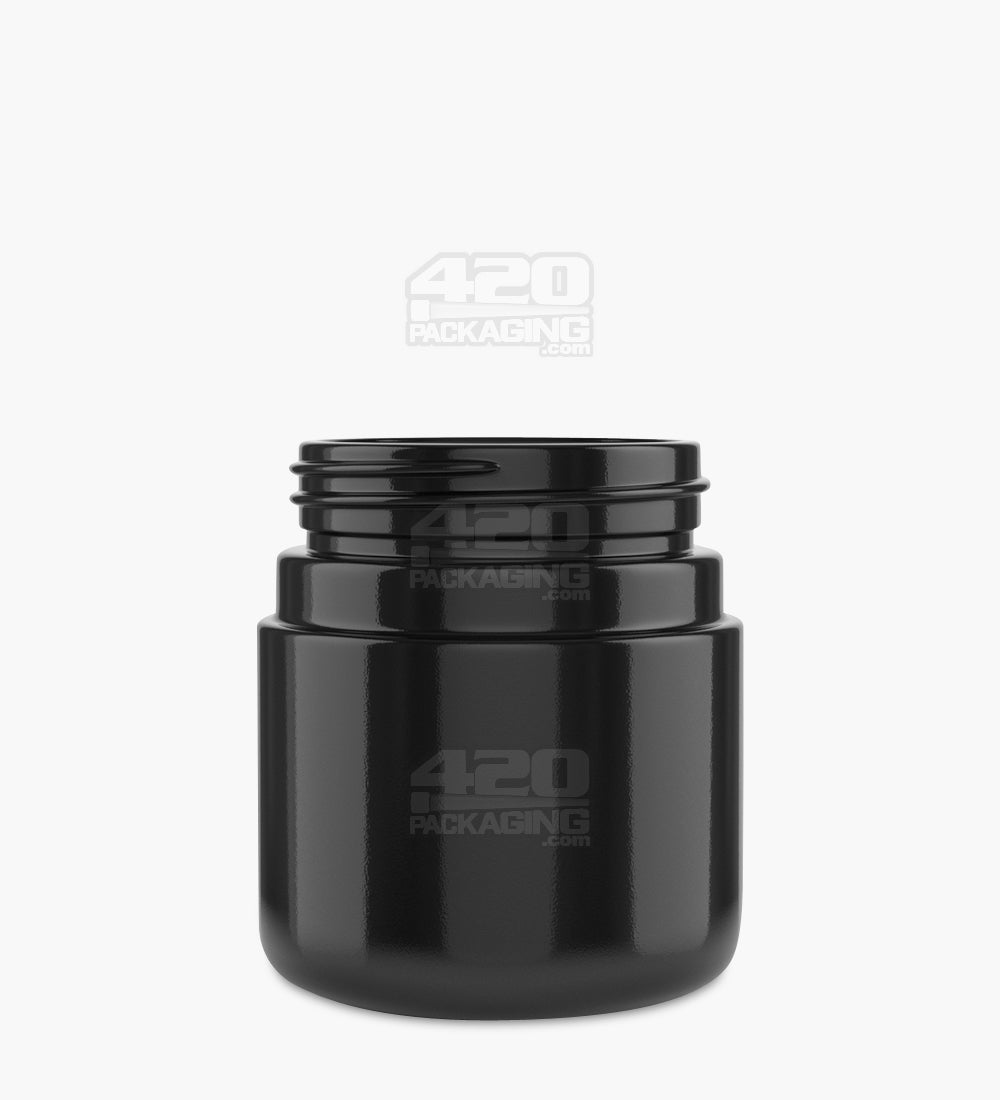 Straight Sided Glossy Black UV Resistant Glass Jars | 53mm - 3oz - 80 Count