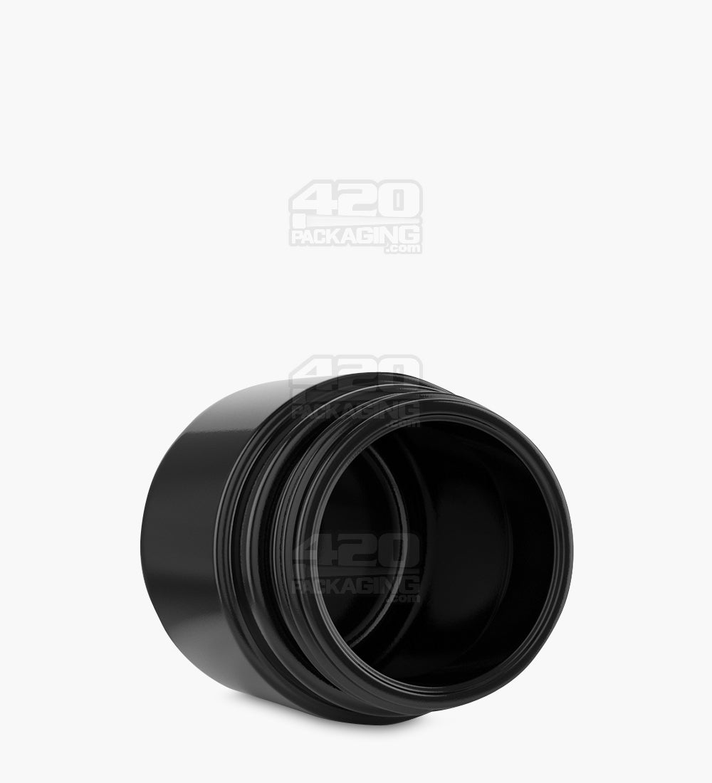 Straight Sided Glossy Black UV Resistant Glass Jars | 53mm - 3oz - 80 Count