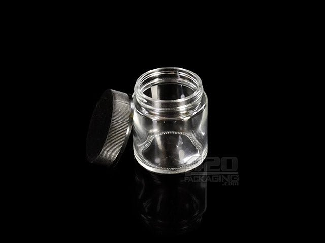 3oz Glass Child Resistant Screw Top Jars With Black Lid 150-Box - 1
