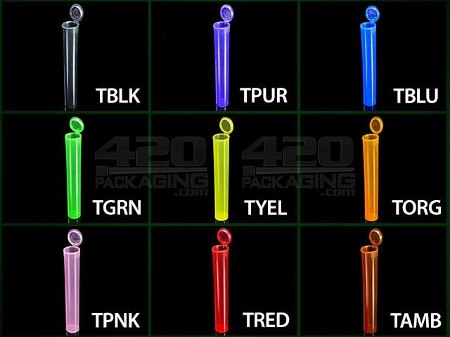 Squeezetops® 109mm Transparent Mix Child Resistant J-Tubes (074300-CR) 1000/Box - 4