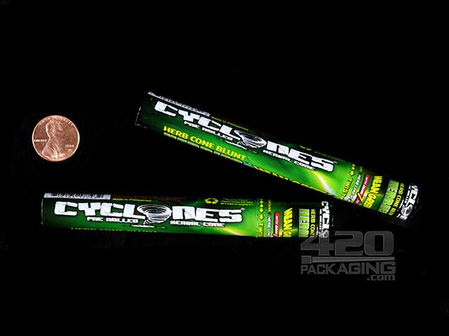 Cyclones Mean Green Flavored Herbal Cones With Wooden Tips 24/Box - 2