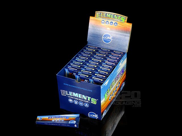 Elements 1 1-4 Size Pre Rolled Cones 6-Packs (30 Pack Display Case) - 1