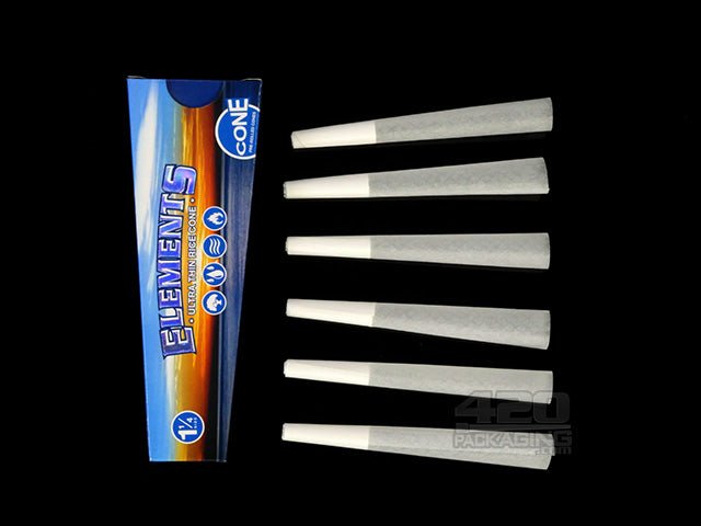 Elements 1 1-4 Size Pre Rolled Cones 6-Packs (30 Pack Display Case) - 3