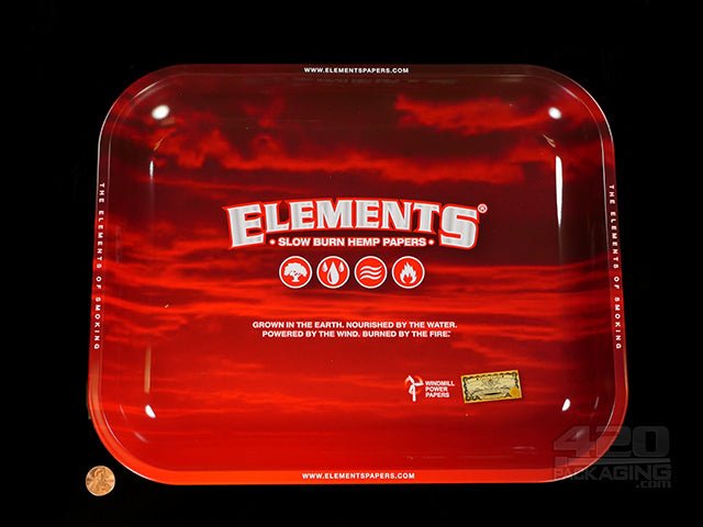 Elements Large Red Metal Rolling Tray 1/Box - 2