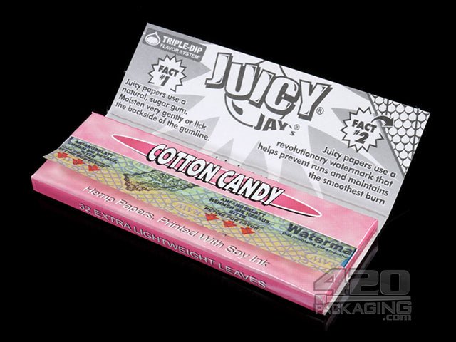 Juicy Jay's 1 1-4 Size Cotton Candy Flavored Hemp Rolling Papers - 4