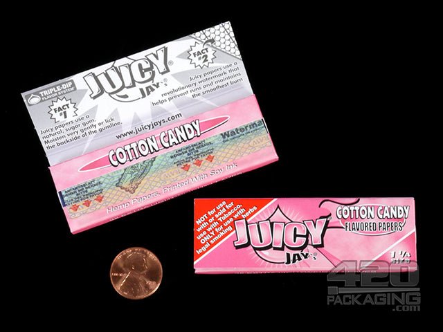 Juicy Jay's 1 1-4 Size Cotton Candy Flavored Hemp Rolling Papers - 3