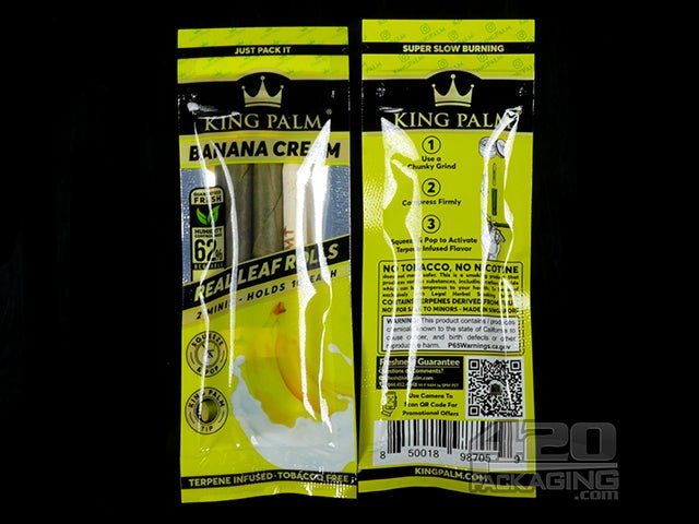 King Palm Banana Cream Flavored Mini Rolls 2 Packs 20/Box - 4