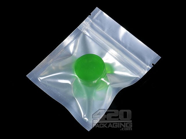 White-Clear 3.4" x 4" Mylar Flat Seal Zip Bags 1000/Box - 4