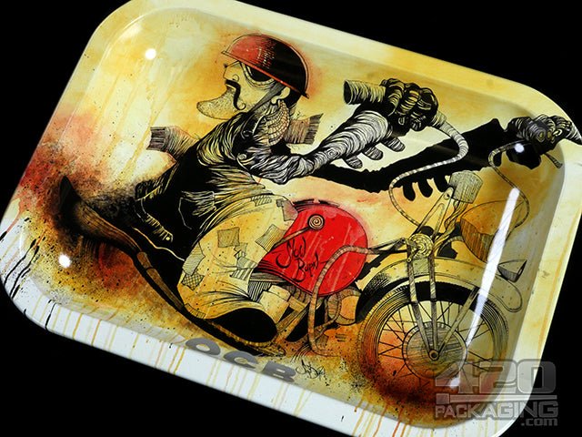 OCB Small Slow-Burn Motorcycle Rolling Tray - 3