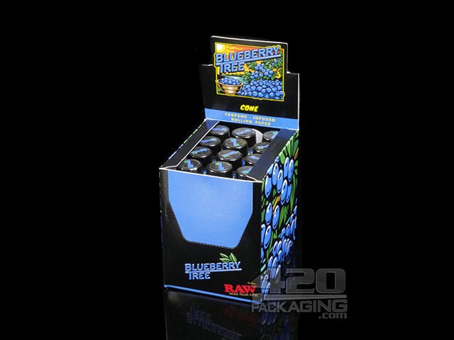 RAW Blueberry Tree Terpene Infused King Size Pre Rolled Cones 12/Box - 1