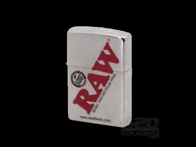 RAW Zippo Brush Chrome Lighter - 1