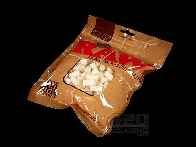 Raw Natural Unrefined Cotton Filters 200-Pack - 1