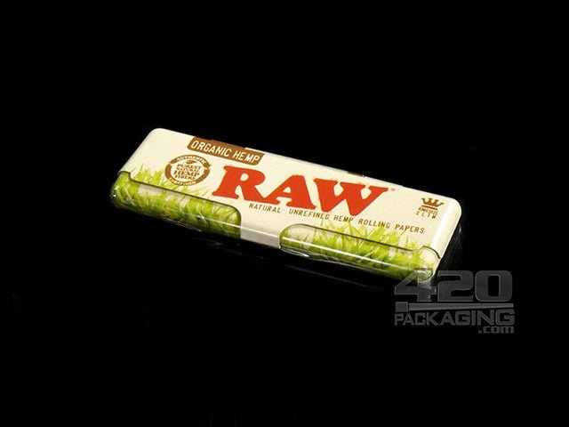 RAW Hemp King Size Slim Rolling Papers Storage Tin - 1