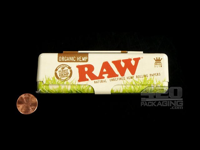 RAW Hemp King Size Slim Rolling Papers Storage Tin - 2